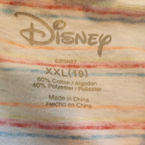 Disney red Mickey Mouse multi stripe short sleeve t-shirt waist tie XXL - Picture 4 of 6